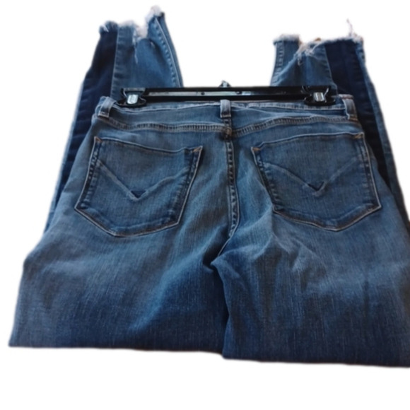 𝅺hudson jeans, size 26." Holly Skinny" Distressed bottoms. Dark and light . - Picture 12 of 16
